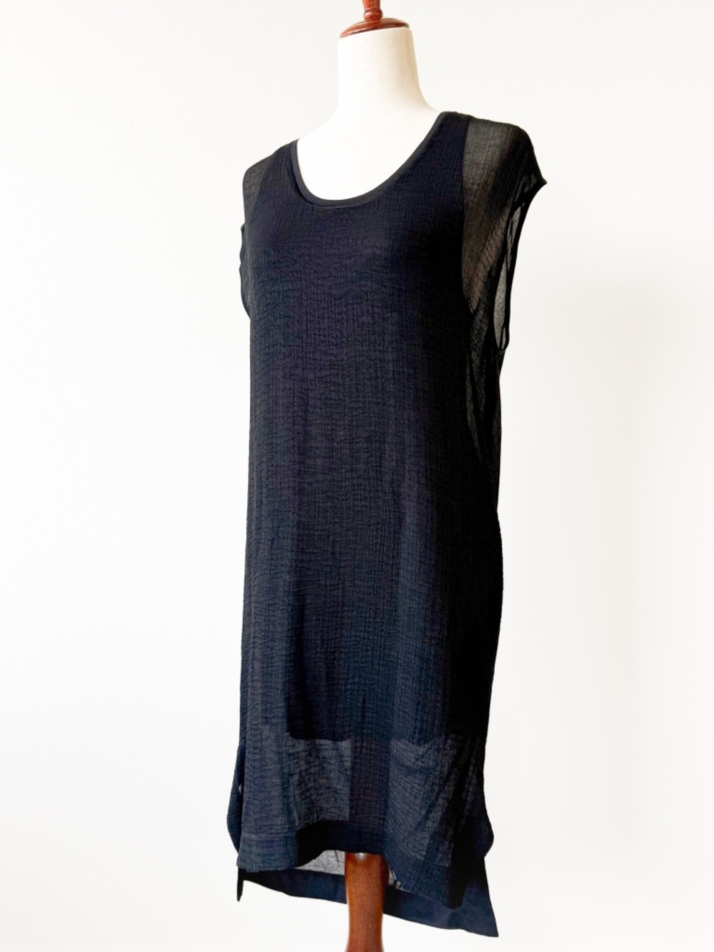 Helmut Lang Black Draped Midi Dress